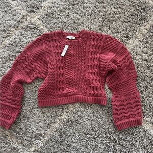 Madewell Burgundy Textured Knit Sweater